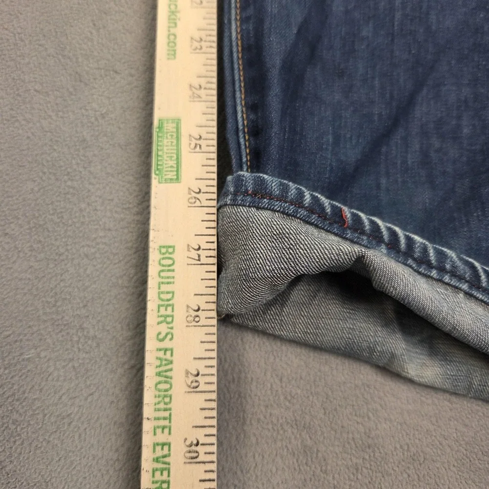 Levis Jeans Mens Blue Straight Selvedge Denim Faded Wash Redline Fits 31x30